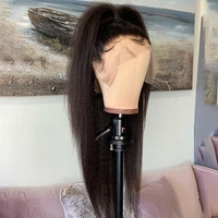 26inch 180%density soft long yaki straight natural lace front wig for women with baby hair heat resistant hair natural hairline