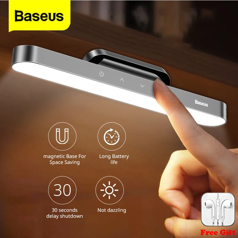 

Baseus Hanging Magnetic LED Table Lamp Desk Lamp Chargeable Stepless Dimming Cabinet Light Night Light For Closet Wardrobe Lamp