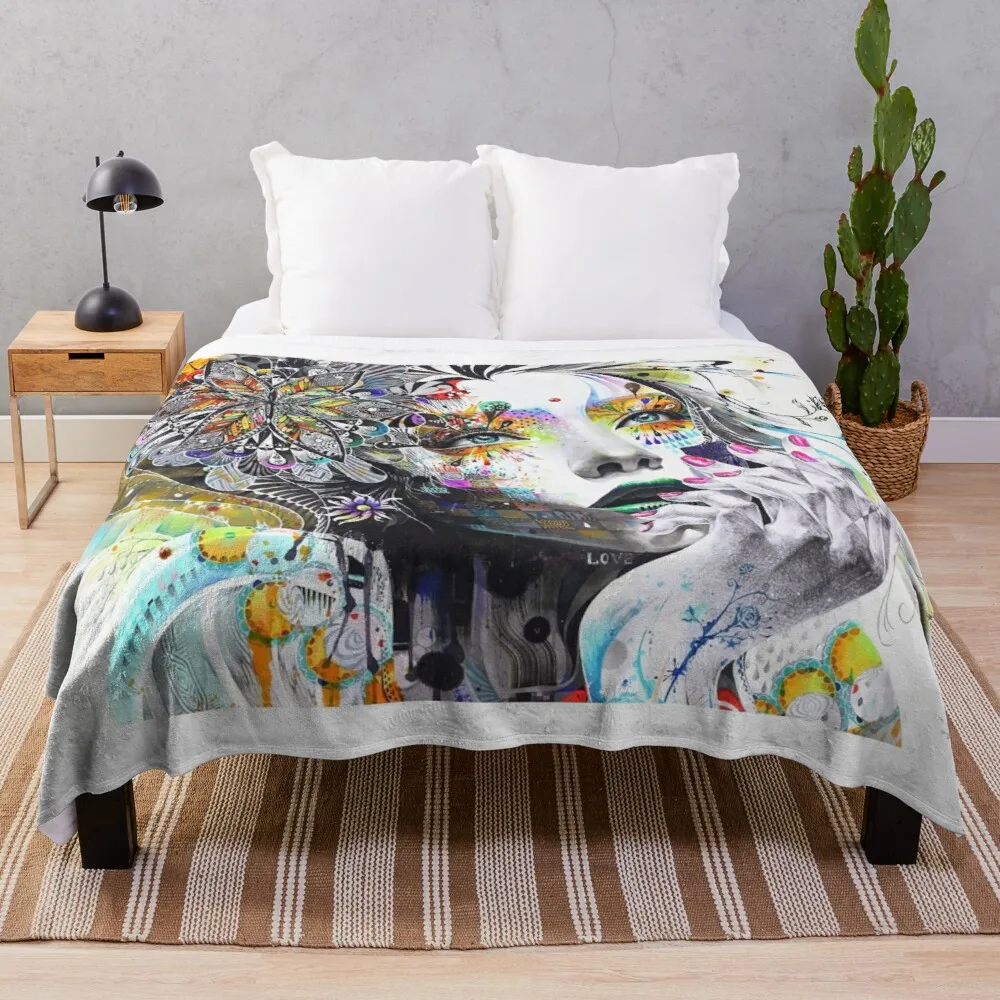 

Banksy Urban Princess Graffiti Oil Painting Throw Blanket hairy blanket blanket with fur