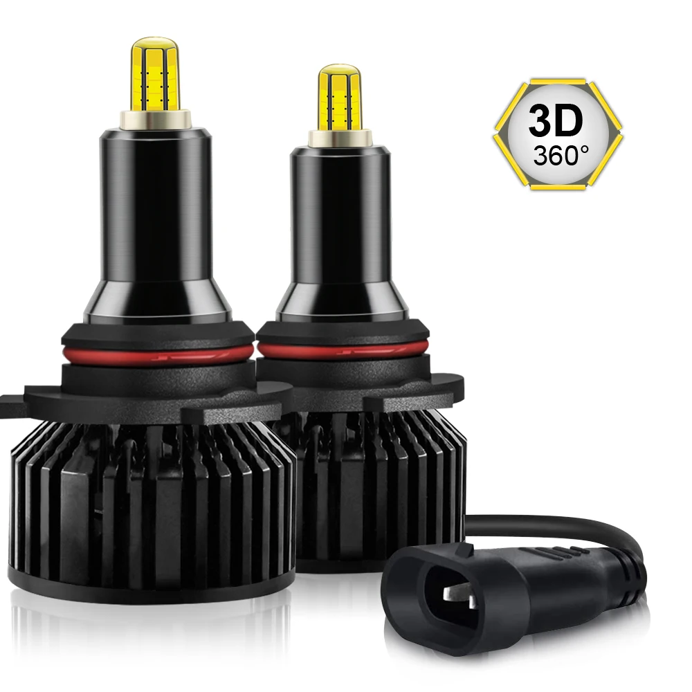 Купи 2PCS LED Headlight 360 Degree Six-sided Lumens Super Bright Car Headlight Modified Light Bulb за 1,559 рублей в магазине AliExpress