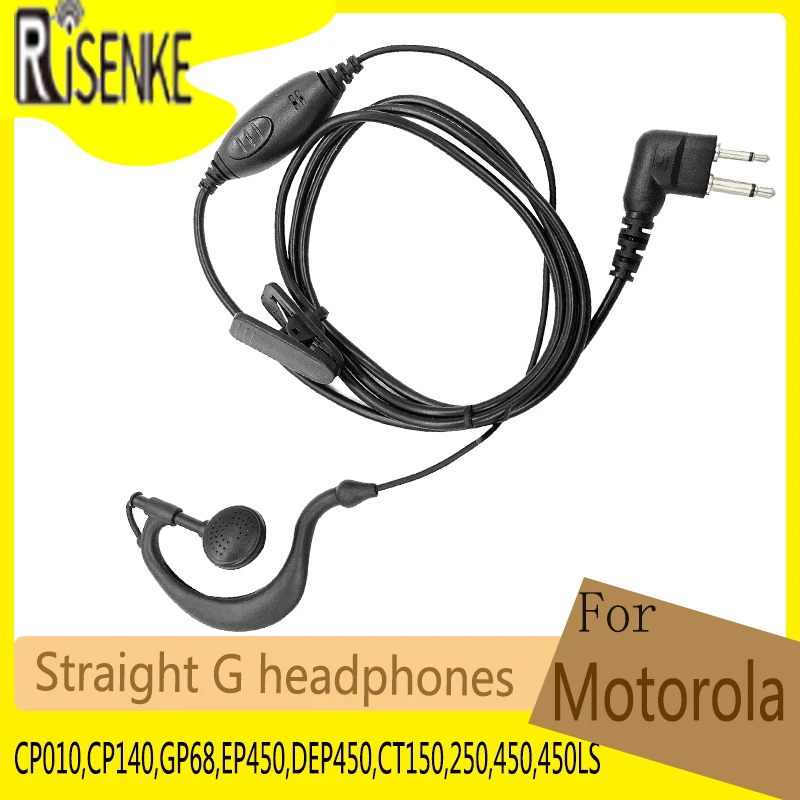 Straight G Headphones Walkie Talkie Earpiece Microphone Headset for Motorola CP010,CP140,GP68,EP450,DEP450,CT150,250,450,450LS