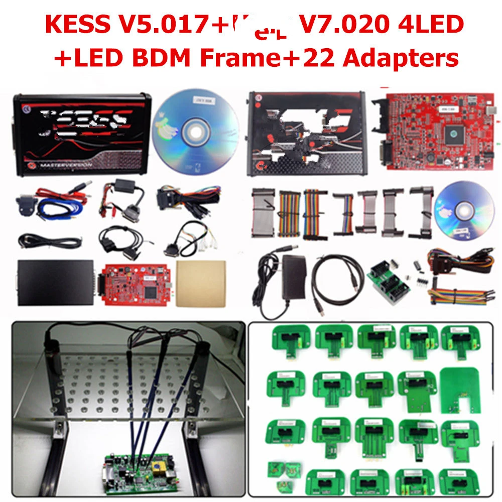 

2025 онлайн V2.80 EU Red Kess V5.017 KTAG V7.020 4 светодиода V2.25 Разблокировка KESS Master Версия OBD2 Комплект для программирования ЭБУ Рамка BDM