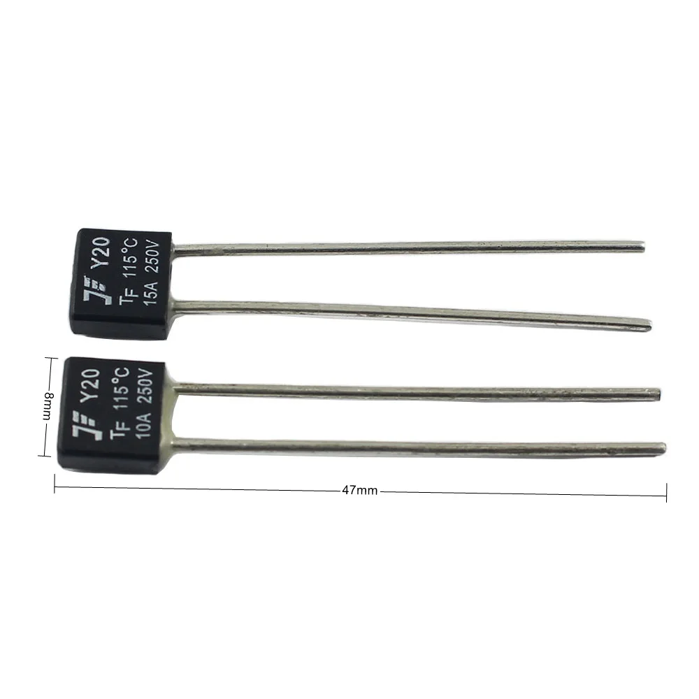 5pcs RH Y20 Thermal Fuse 115 Degree 250V 10A 15A Black Square Temperature Switch 115C | Fuses