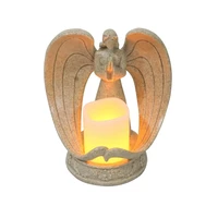 resin angel candlestick sculpture