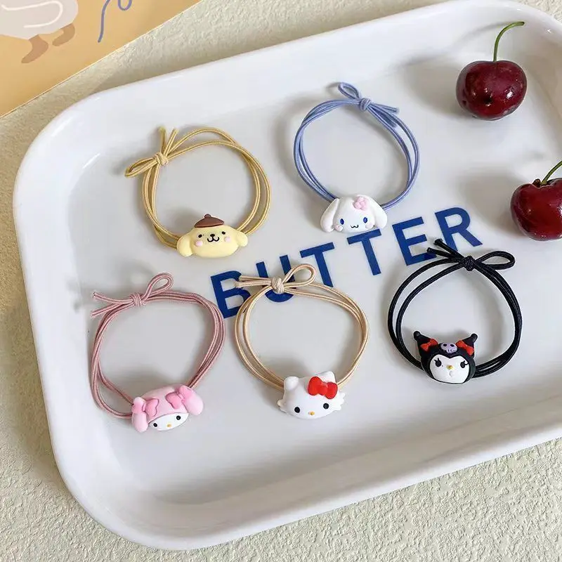 

Cinnamoroll Kuromi Melody Kt Hair Rope Net Red Ins Limelight Rope Bracelet Sen Small Rubber Band