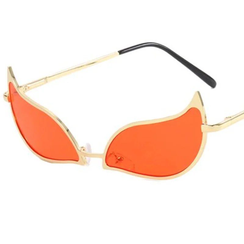 

Модные солнцезащитные очки, индивидуальные солнцезащитные очки «кошачий глаз», забавные взрослые очки с оправой из сплава, зеркальные очки