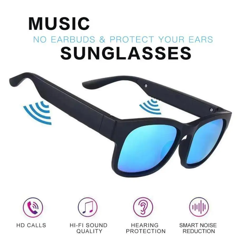 

Sunglasses Headphone Bluetooth 5.0 Earphone Headsets Smart Glasses with Mic Sport Microphone Speaker Wireless Stereo Speake