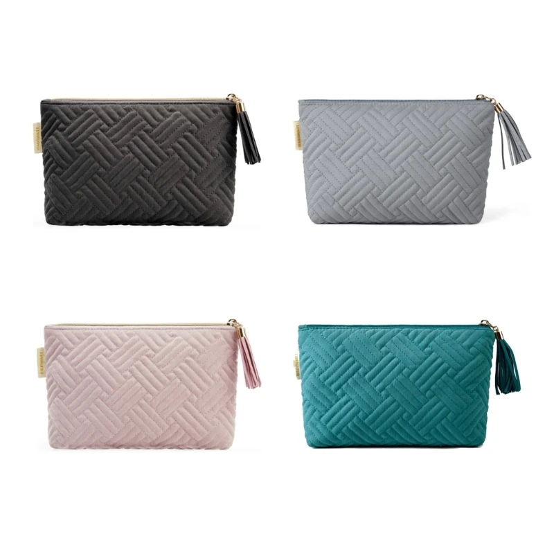 

2023 New Large Makeup Bag Tassels Zipper Travel Cosmetic for Women and Girls Purse Storage Clutch