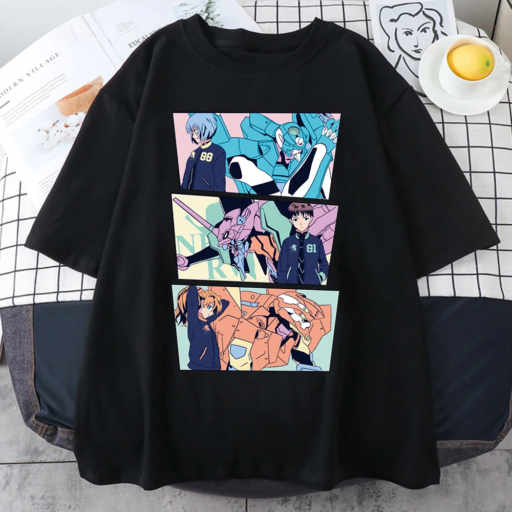 

2022 Harajuku Japan Anime Rei Ayanami T Shirt Men Manga Unisex graphic t shirts Streetwear T-shirts
