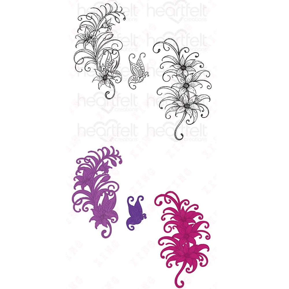 

Diy Decoration Craft Embossing Album Petite Feathery Florals New Metal Cutting Dies Clear Silicone Stamp Set Scrapbook Diary Die