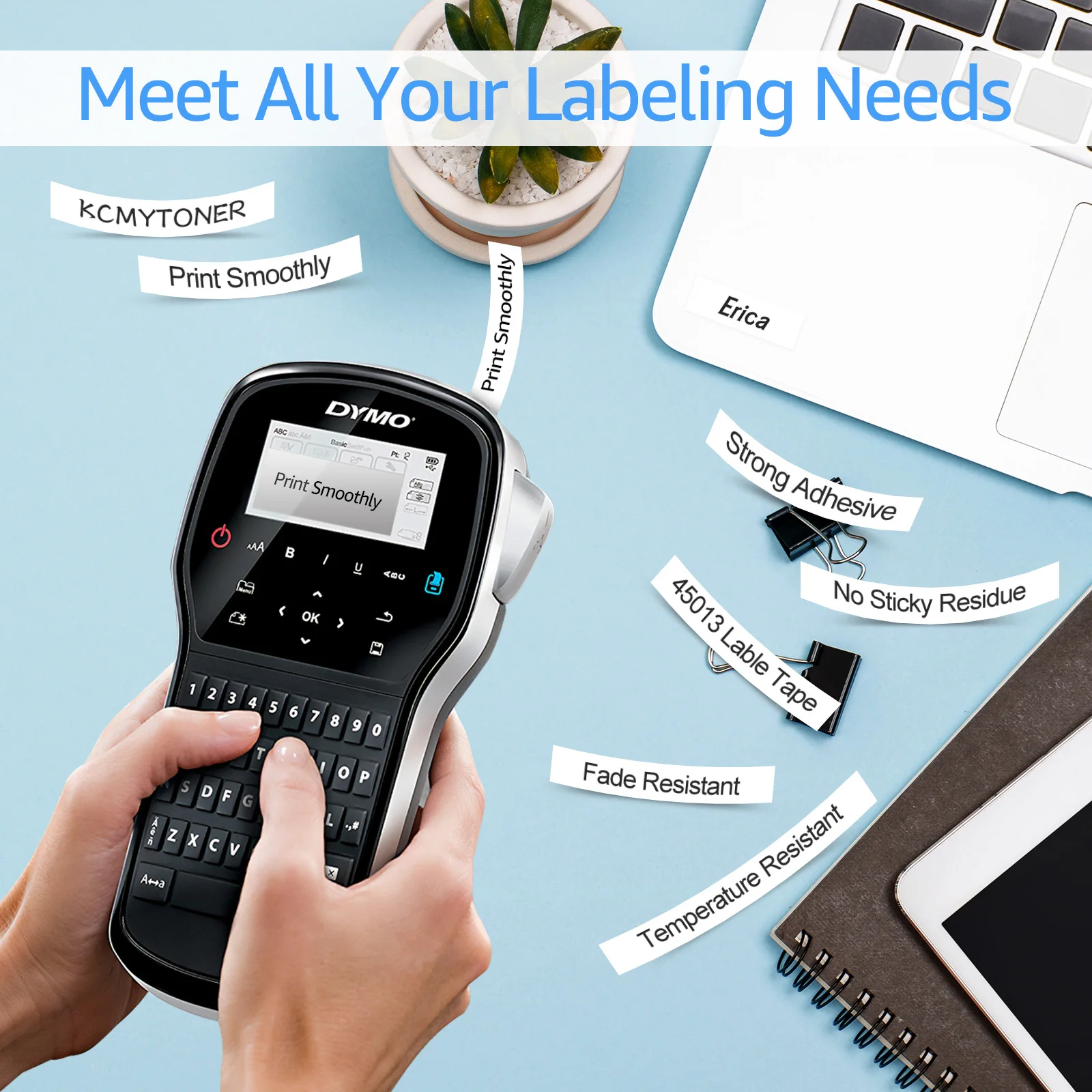 Лента этикеток GREENCYCLE 10PK черно-белая совместимая с Dymo D1 45013 стандартная лента 1/2