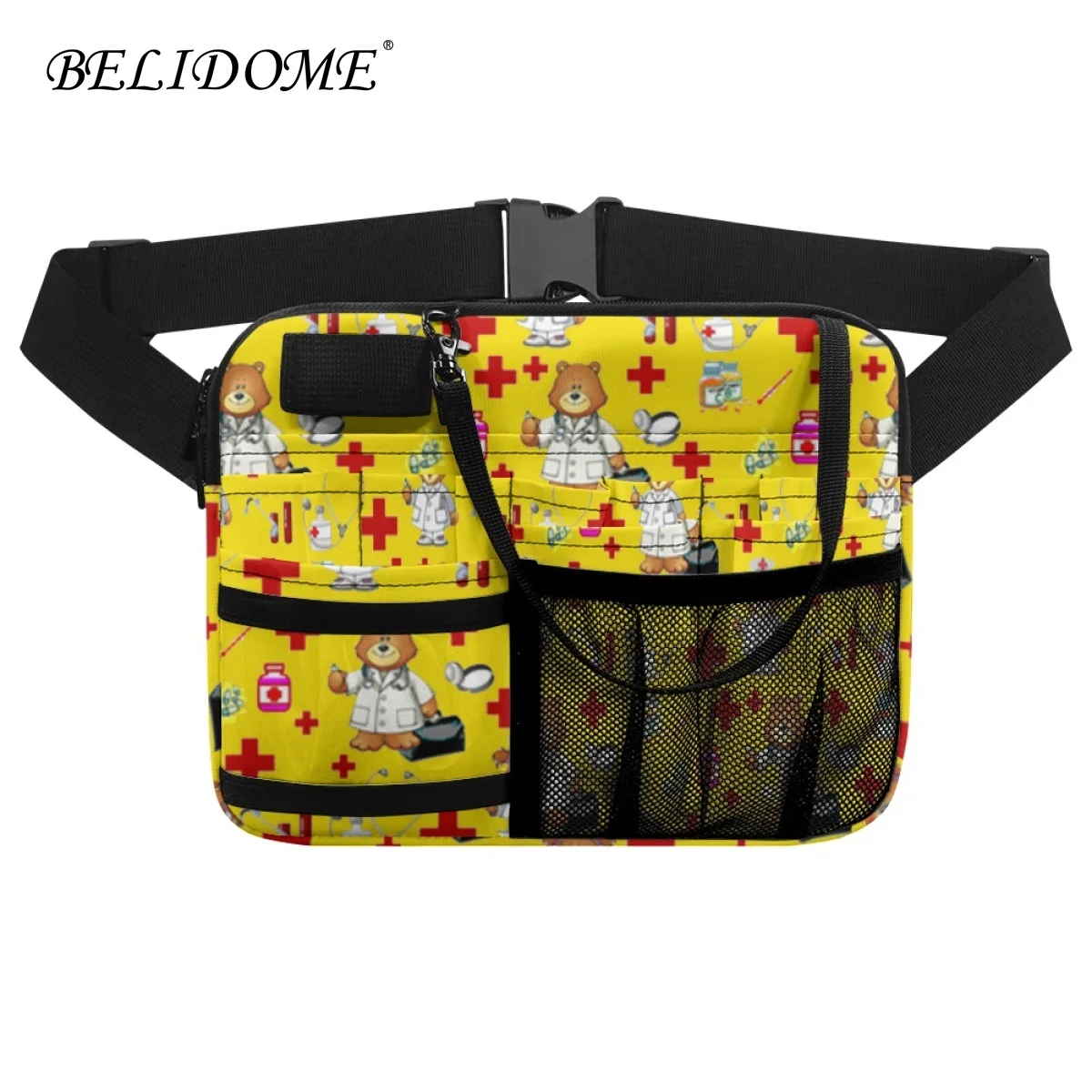 

Doctor Bear Design Nursing Fanny Pack Durable Emergency Supplies Medical Belt Organizer Multiple Pockets Nurse Tool Waist Bag