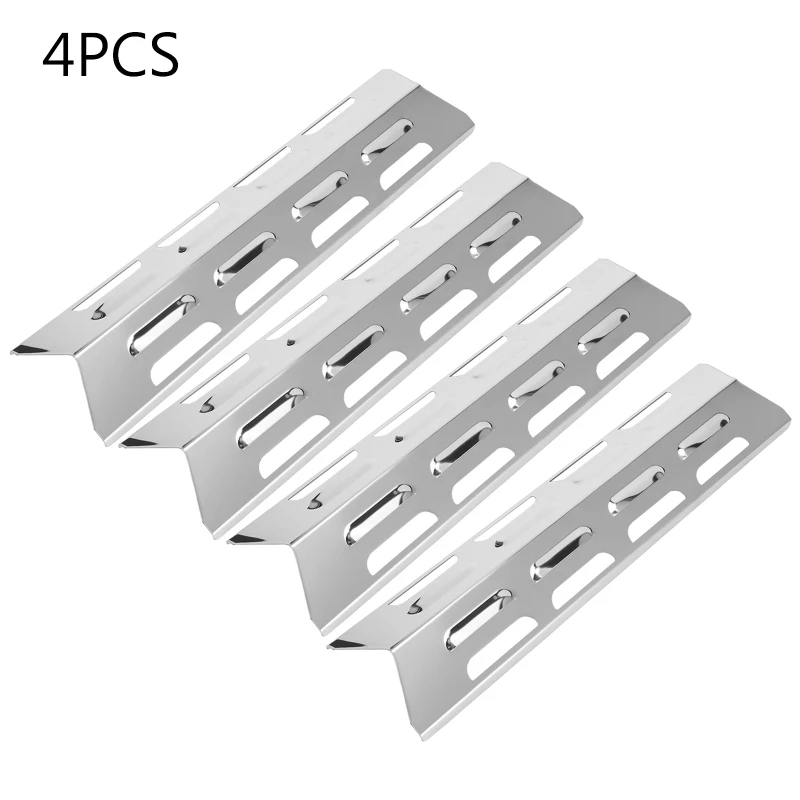 

4 Pcs Grill Heat Tents Stainless Steel Heat Plate Shield Burner Cover Flame Tamers Barbecue Oven Accessories Durable 2022 New