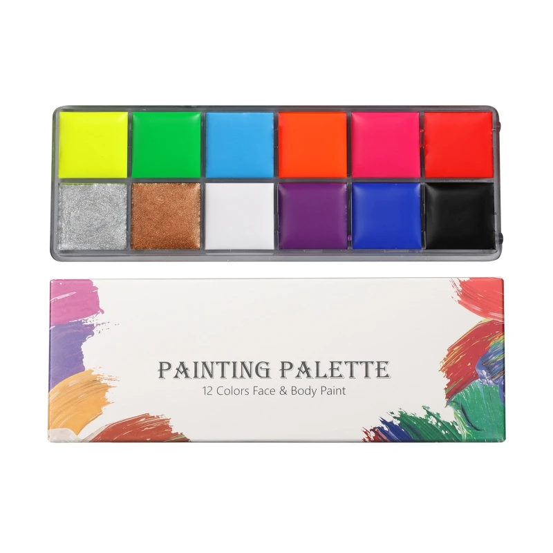 

Neon Face Body Paint Makeup Set 12 Colors FX Halloween Party Painting Palette