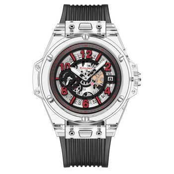 Luxury Watch Men Quartz Calendar Transparent Case Watches Man Waterproof Sport Wristwatch Male Clock Hombre Relogio Masculino-37374
