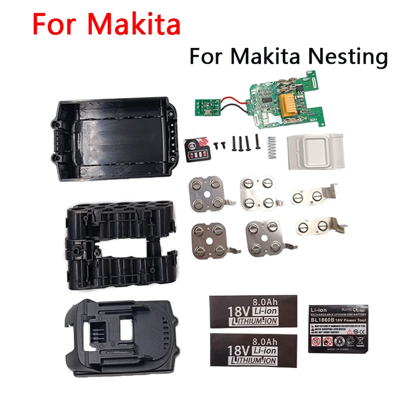

New 18V 8000mAh Li-ion Battery For Makita Nesting Plastic Case Detection Board,For BL1830 BL1840 BL1850 BL 1860 Etc