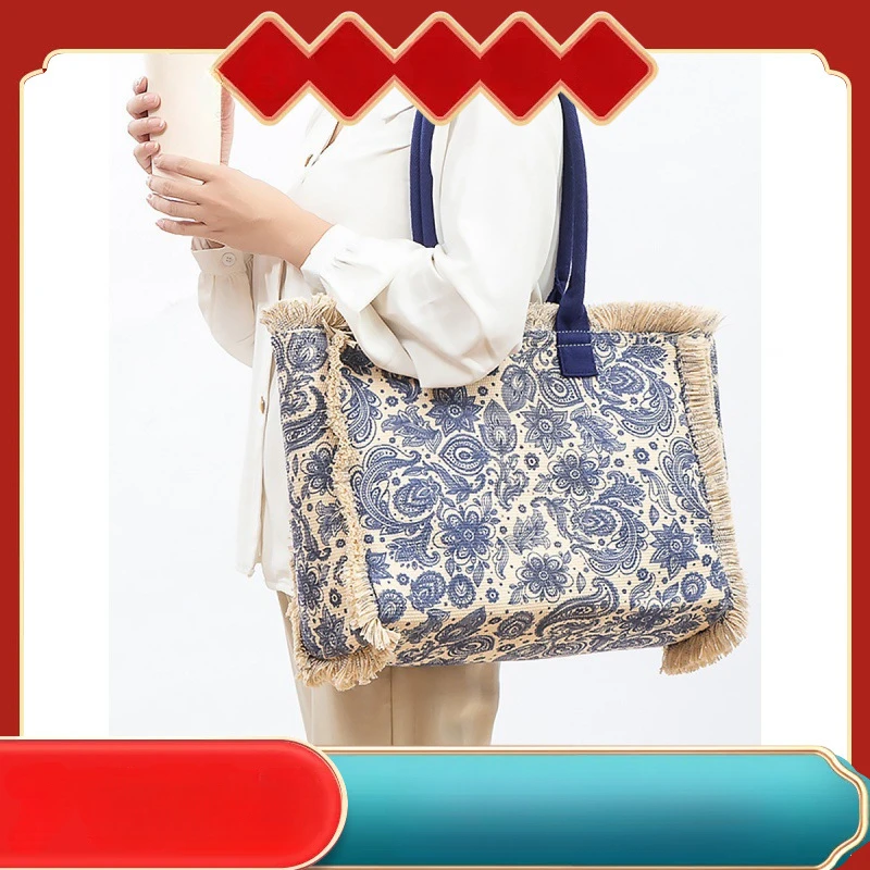 Вместительная сумка через плечо универсальная женская сумка-тоут в стиле ретро