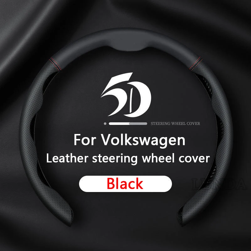 

New Real Leather Car Steering Wheel Cover Ultra-thin Universal 38cm For VW Golf 7 MK7 Tiguan MK2 MK4 Golf Polo Tiguan Passat B5