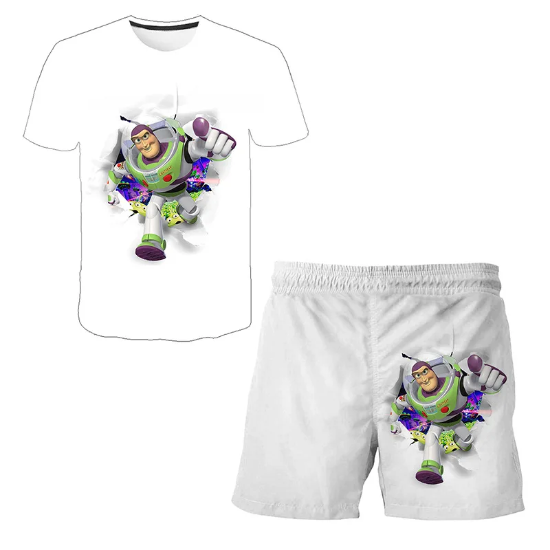 

Summer year toy Story Buzz Lightyear Casual children's Tshirts ladies Disney Animation clothing Home wear Boys' and girls short