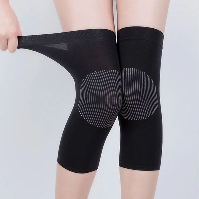 

Хлопковый нейлоновый самонагревающийся теплый наколенник, шерстяной наколенник для поддержки колена для мужчин и женщин, для езды на велосипеде, удлиняющий наколенник для предотвращения артрита