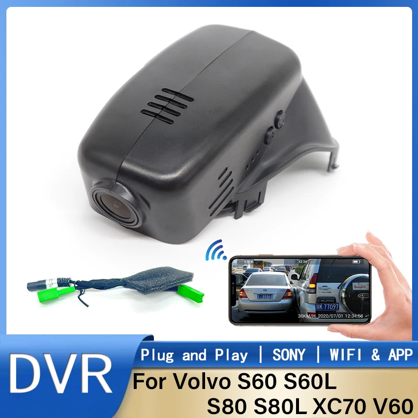 Plug and play Wifi Dash Cam Car DVR Recorder Cameras For Volvo S60 S60L S80 S80L XC70 V60 2012 2013 2014 2015 2016 DashCam HD 1K