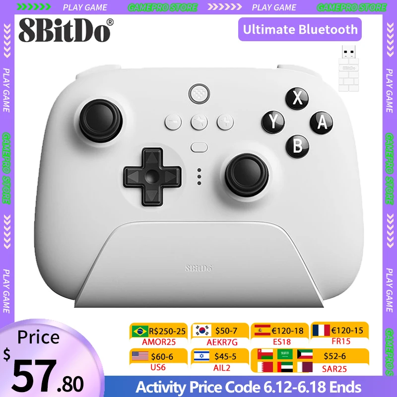 8BitDo Ultimate Bluetooth Controller With Charging Dock Wireless Gamepad For Nintendo Switch Windows10 11 Steam Deck Joystick
