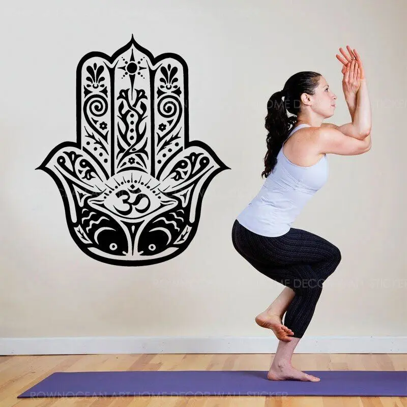 

Hamsa Hand Yoga Om Zen Meditate Buddha Namaste Wall Sticker Vinyl Home Decor Living Room Bedroom Decals Removable Mural 3853
