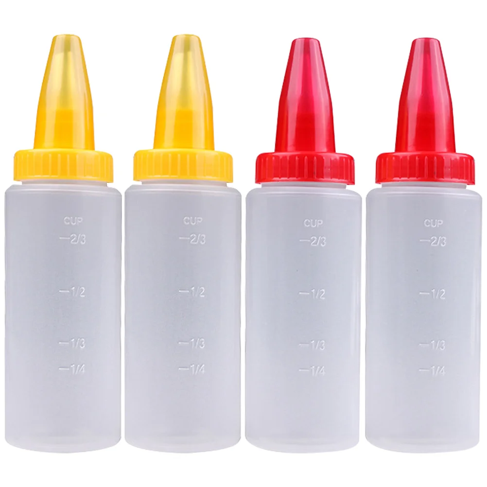 

4Pcs Multi-function Decorating Bottles Transparent Squeeze Bottles Cake Icing Bottles
