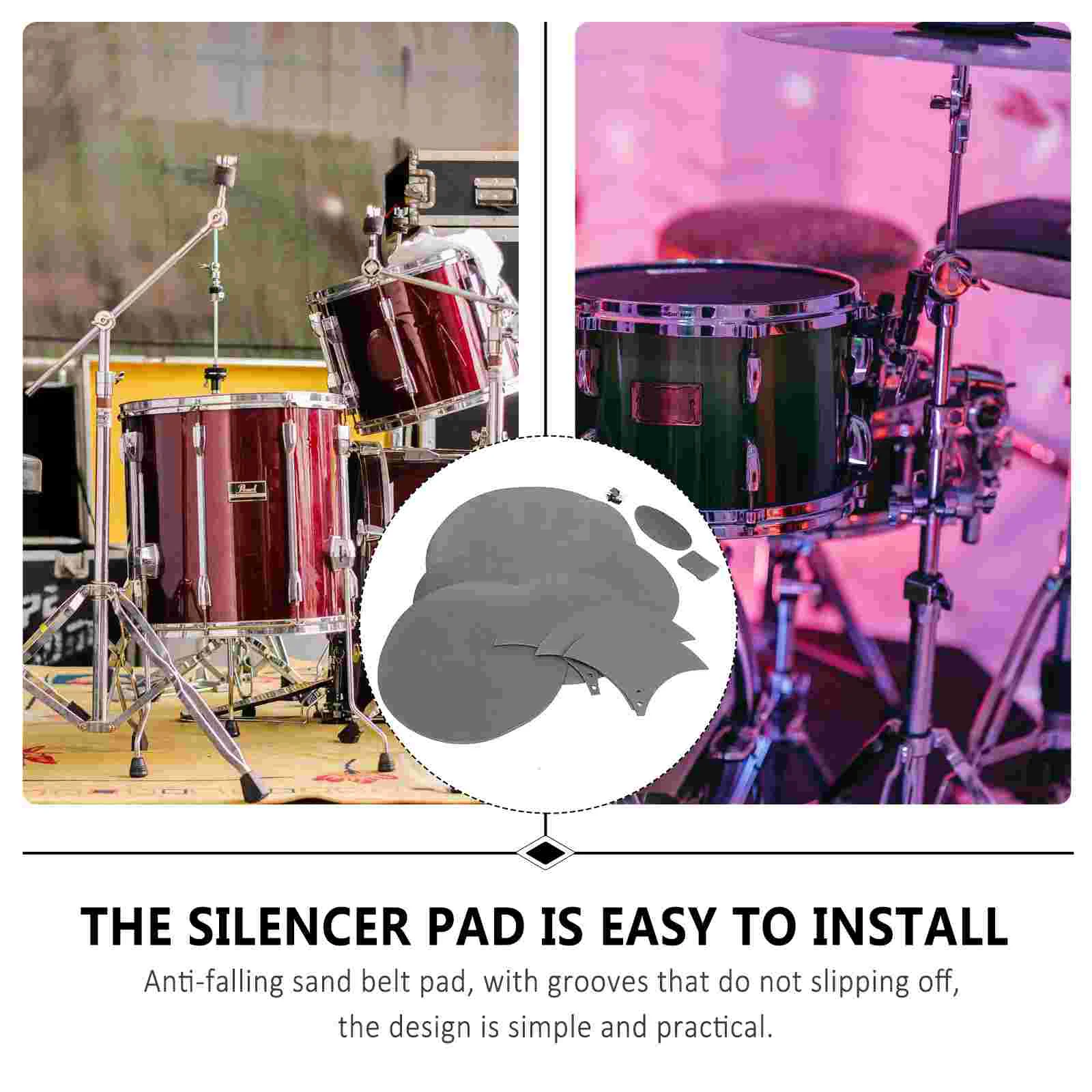 14 Pcs Sponge Rollers Drum Accessories Drum Head Pads Drum Mute Pad Snare Drum Pad Drum Silencer Pad Electric Drum Mute enlarge