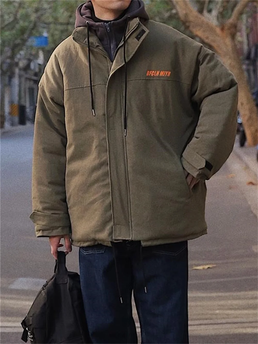 

UNCLEDONJM мужской пуховик уличная Толстовка в стиле хип-хоп, хлопковая куртка, Зимние Повседневные карго-пальто для мужчин