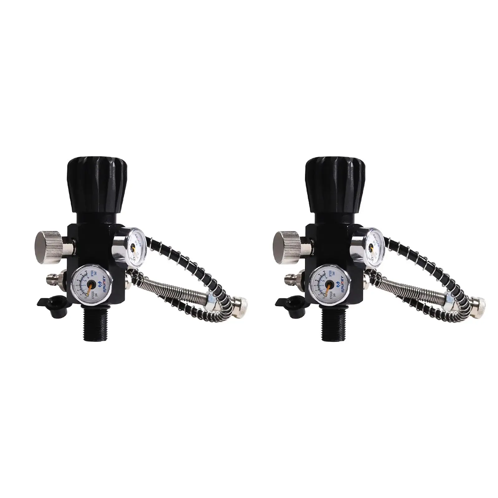 

Double Pressure Gauge Refill Adapter Easy Installation Portable Durable Quick Release Regulator Valve for Diving