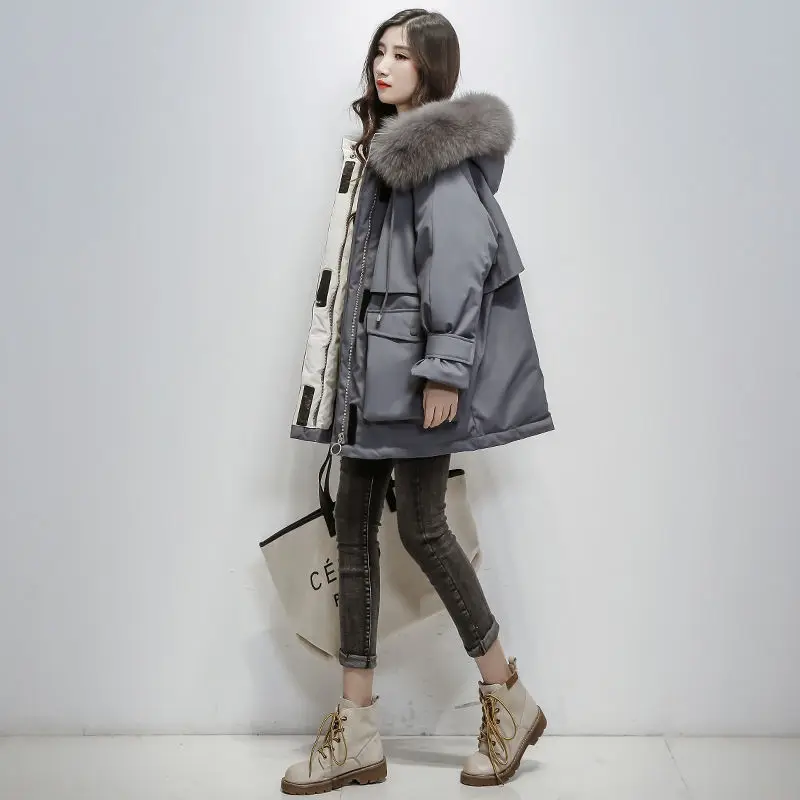 Women's Pike Coat 2022 Winter New Warm Waist Women's Down Jacket Cotton Clothing Korean Fashion Hooded Women's Cotton coat