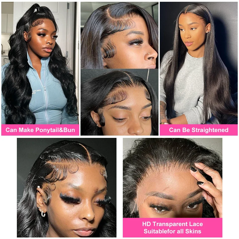 24-дюймовый Hd Парик Шнурка Фронтальные Человеческие Волосы С Объемной Волной Для