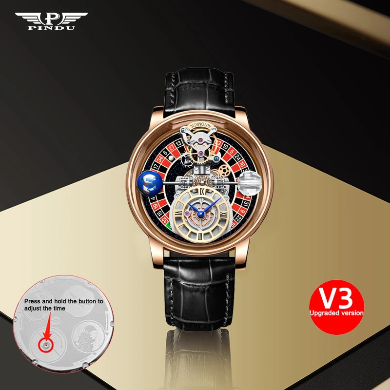 

Montre Homme 2023 New V3 PINDU DESIGN Men's Watch Top Brand Luxury Jacob&Co Astronomia Quartz Roulette Watch Baselworld+Box