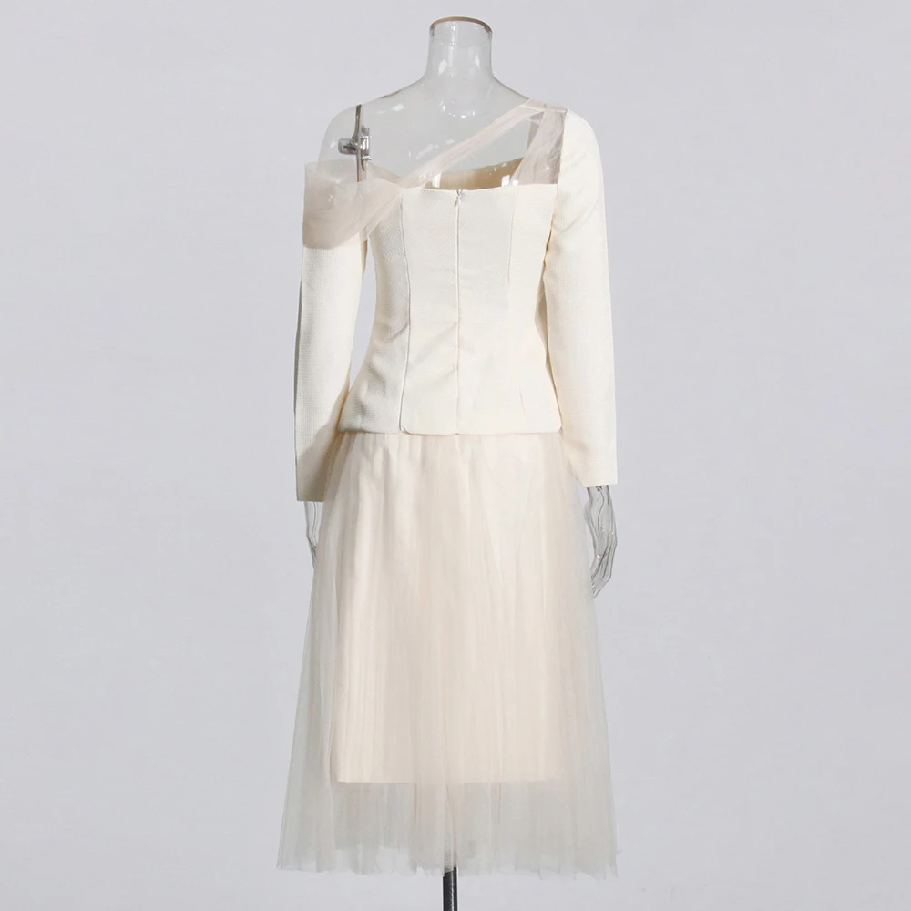 VGH Элегантные комплекты из двух предметов для женщин с диагональным воротником и