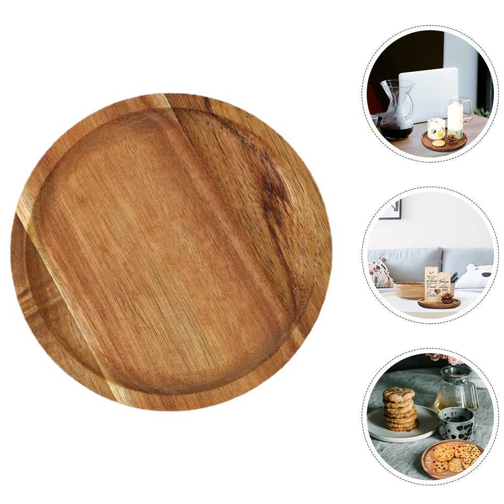 

Bread Serving Tray Wood Plate Wooden Food Breakfast Storage Dessert Pallets Tea Room