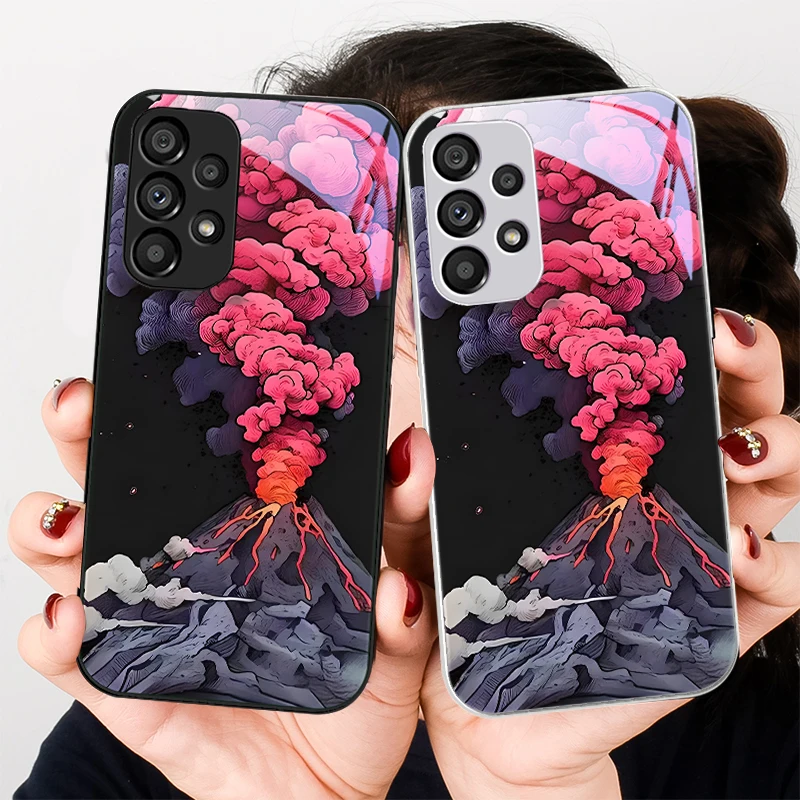 Простой розовый вулканический серый чехол для телефона Samsung Galaxy S23 24 Plus S20 21 FE S25 Ultra