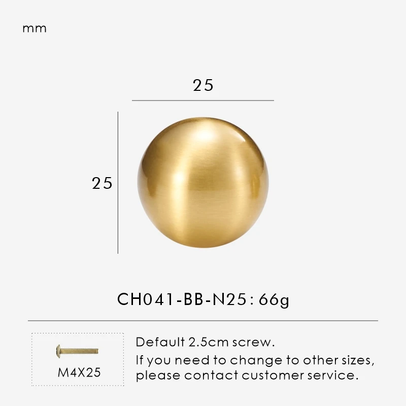 

Nurlin латунные шаровые ручки для шкафа 4 шт