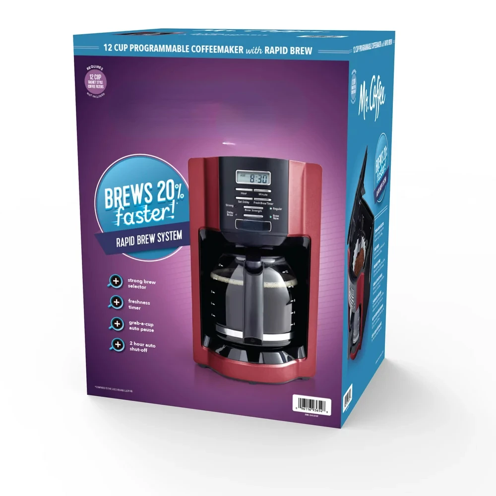 

Programmable Coffeemaker, Rapid Brew, Red
