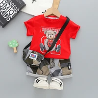 2022 summer baby outfits for boys 1 to 5 years cartoon printed t shirts tops and shorts clothing sets kids bebes jogging suits