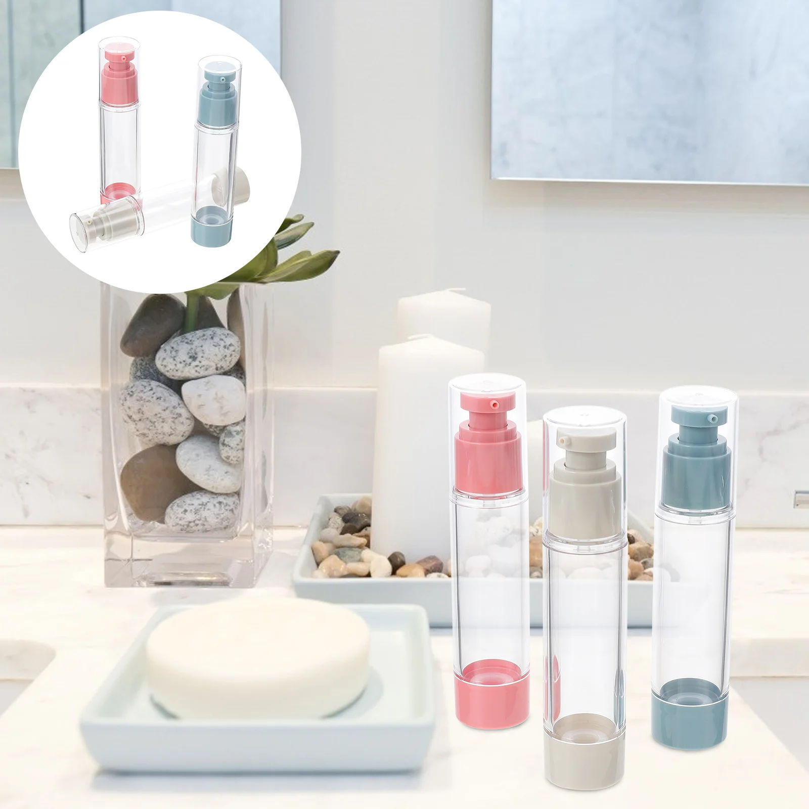 

Bottle Pump Bottles Dispenser Travel Lotion Shampoovacuum Jarspress Refillable Containers Airless Hand Empty Soap Container Down