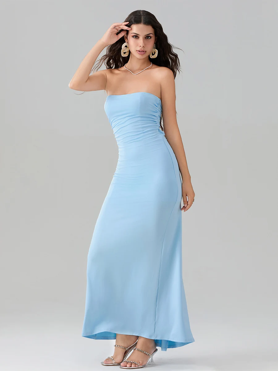 YILEEGOO женское сексуальное длинное платье-футляр с рюшами открытыми плечами и