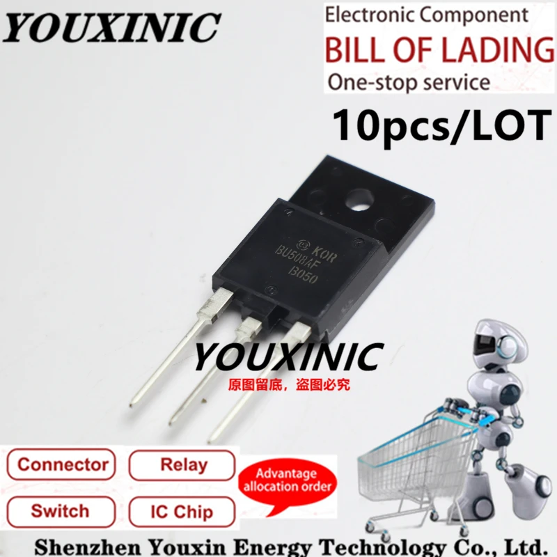 

YOUXINIC 2018+ 100% new imported original BU508AF BU508 BU5O8 TO-3PF power display line tube NPN transistor 1500V 8A