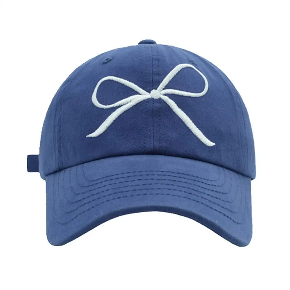 Бейсболка с вышивкой и бантом милая весенне-летняя солнцезащитная Кепка