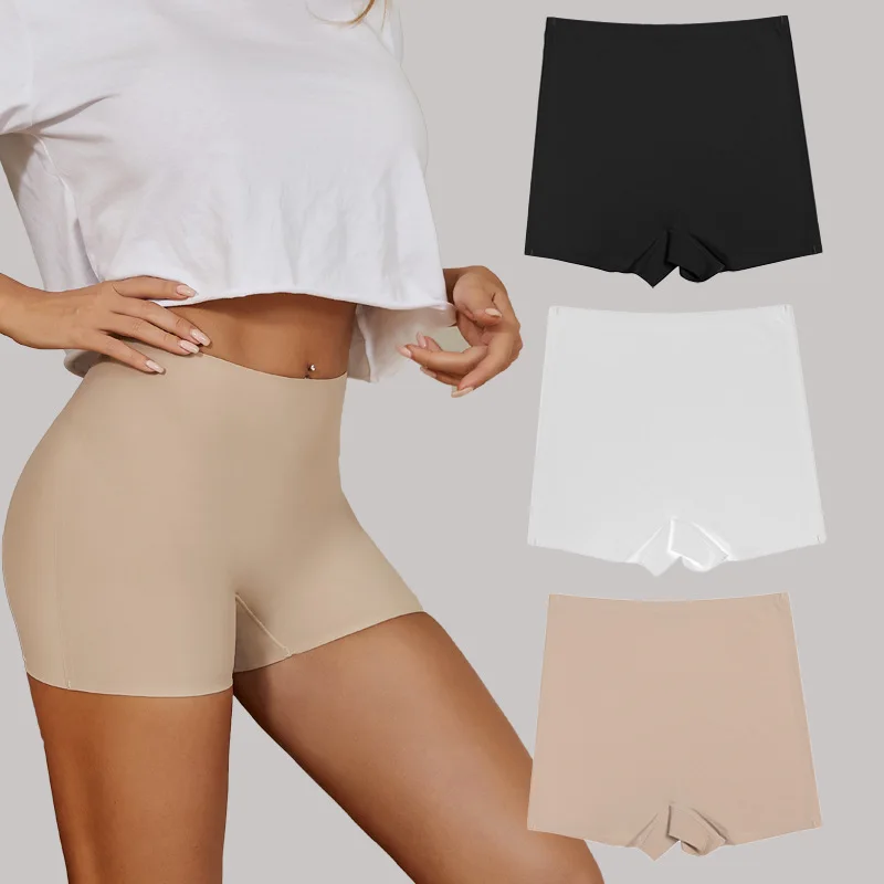 Skirt Seamless Breathable Short Curling for No Boyshorts Spandex Ice Silk Pants Boxers Underwear Women Women Safety Shorts Under