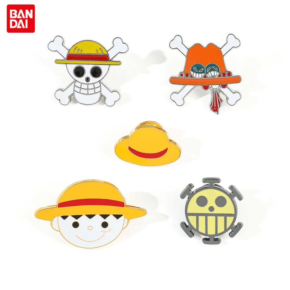 

Bandai ONE PIECE Cartoon Lapel Pin Cute Luffy Ace Law Anime Brooches Metal Enamel Badges for Backpack Kawaii Jewelry Accessories