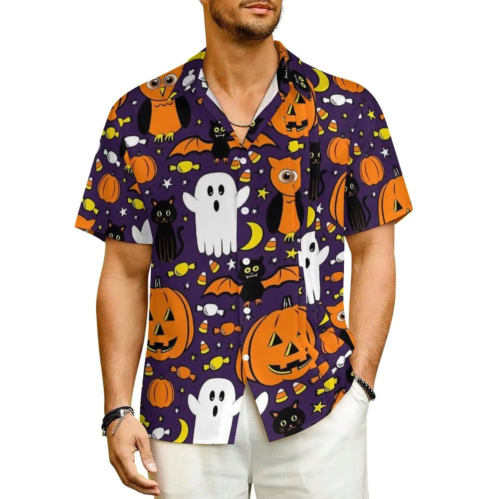 Гавайская рубашка Happy crossts для мужчин Пляжная Повседневная с изображением