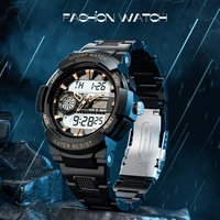 lige fashion luxury men watch digital dual display waterproof man watch led luminous sport clock watch for men relogio masculino