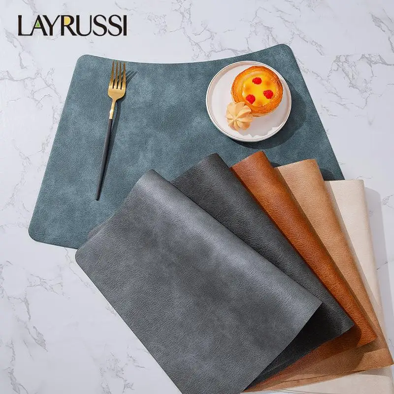

LAYRUSSI, кожаные подставки, подставки, коврик для посуды, маслостойкий, водостойкий, теплоизоляционный, нескользящий коврик для стола, секцион...