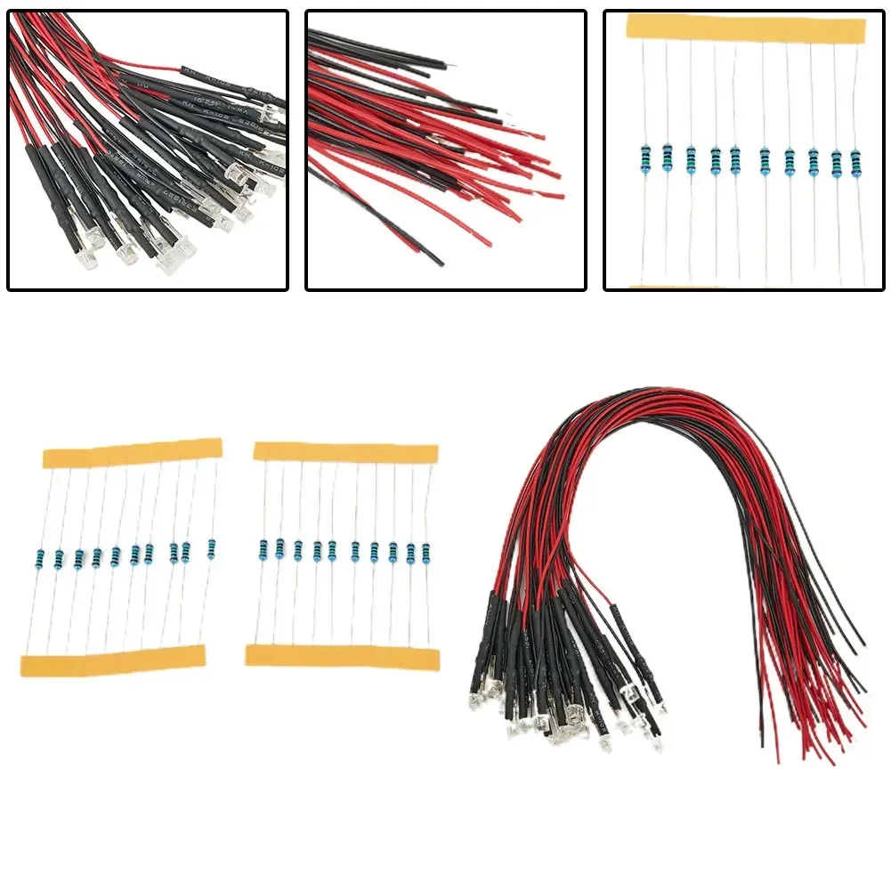 20 шт. предварительно проводной 3 мм теплый белый светодиодный светильник набор 12